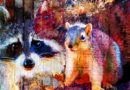 Raccoon and squirrel art