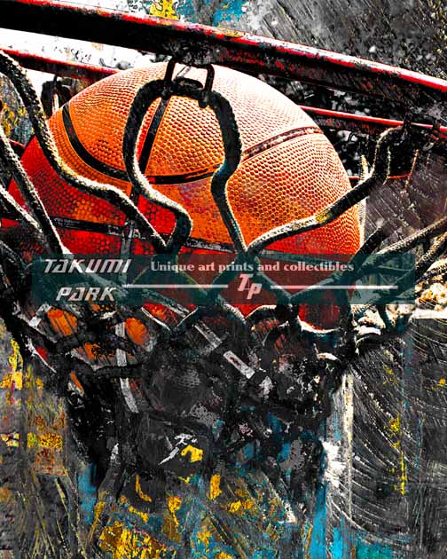BAsketball art print swoosh 128 basketball art image